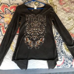 Affliction long sleeve biker shirt Sz S